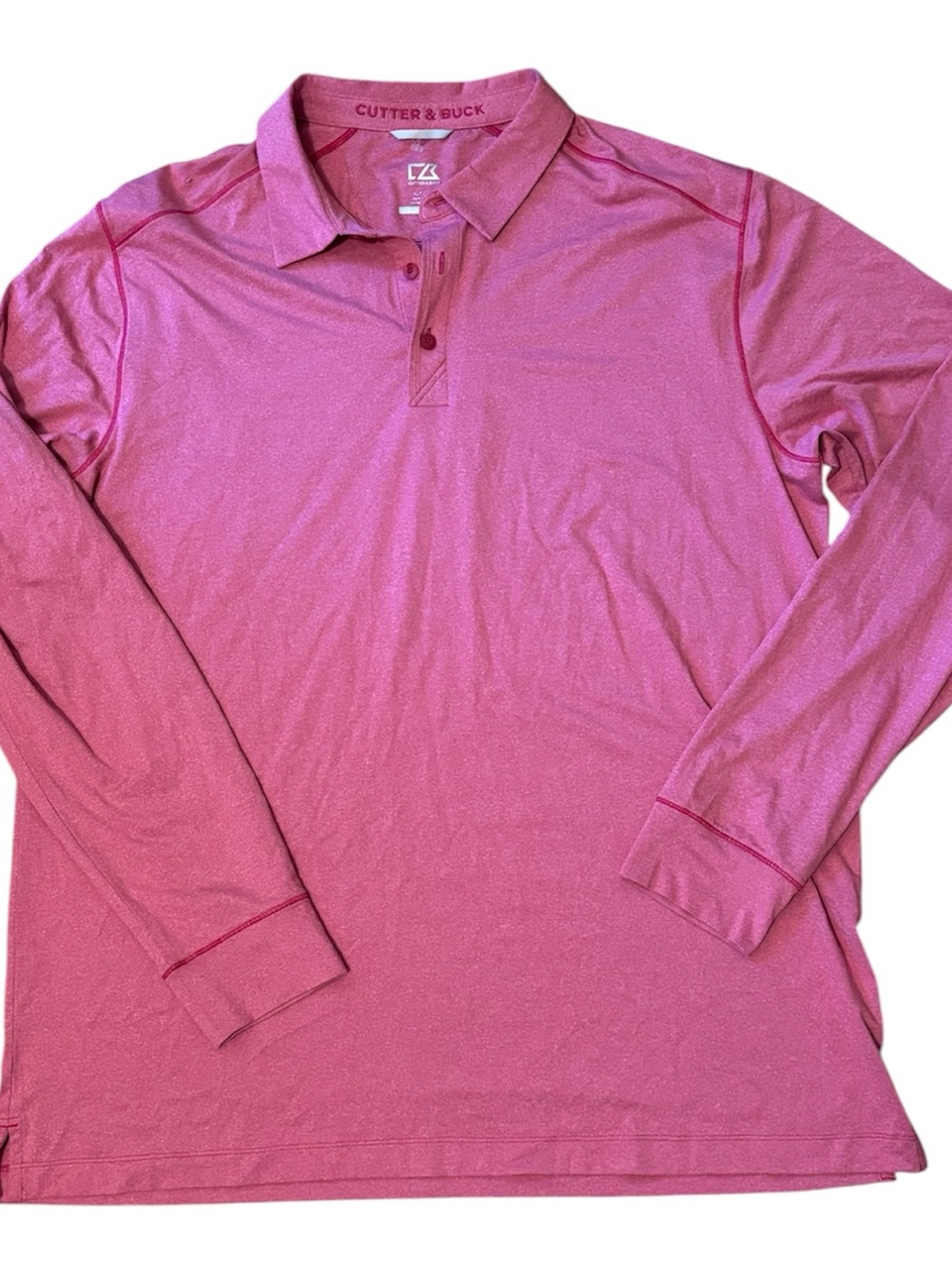🧳Cutter & Buck Long Sleeve Polo in Rose Pink